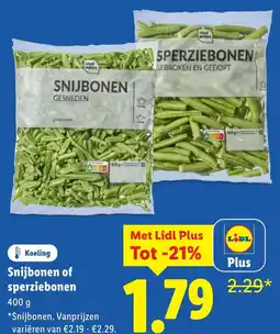 Lidl Snijbonen of sperziebonen aanbieding