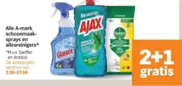 Albert Heijn Alle A-merk schoonmaak-sprays en allesreinigers aanbieding