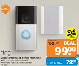 Albert Heijn Ring Videodeurbel Plus op batterij met Chime aanbieding