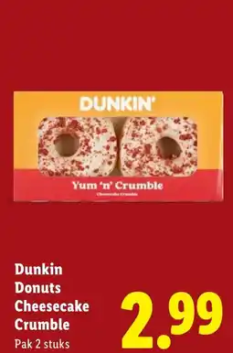 Lidl Dunkin Donuts Cheesecake Crumble aanbieding
