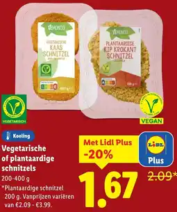 Lidl Vegetarische of plantaardige schnitzels aanbieding