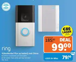 Albert Heijn Videodeurbel Plus op batterij met Chime aanbieding