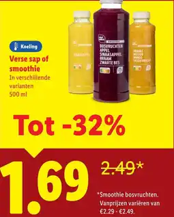 Lidl Verse sap of smoothie aanbieding