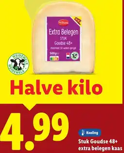 Lidl Stuk Goudse 48+ extra belegen kaas aanbieding