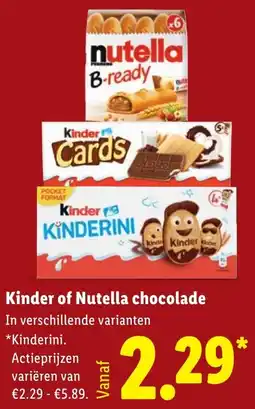 Lidl Kinder of Nutella chocolade aanbieding