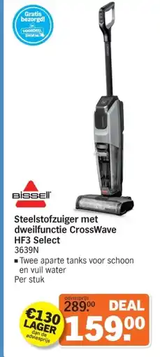 Albert Heijn Steelstofzuiger met dweilfunctie CrossWave HF3 Select aanbieding