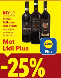 Lidl Diverse Italiaanse rode wijnen aanbieding