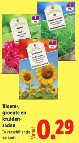 Lidl Bloem, groente en kruidenzaden aanbieding