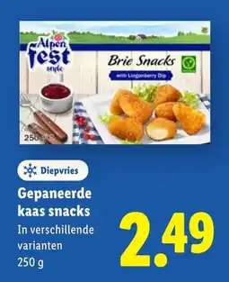 Lidl Gepaneerde kaas snacks aanbieding