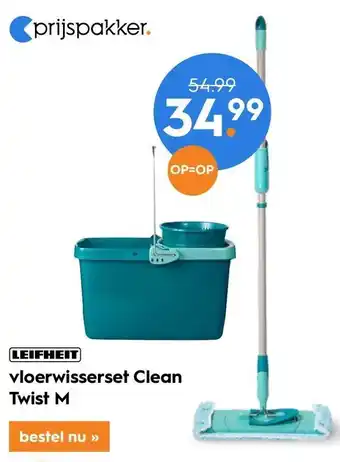 Blokker LEIFHEIT vloerwisserset Clean Twist M aanbieding