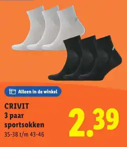 Lidl Crivit 3 paar sportsokken aanbieding