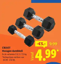 Lidl Crivit hexagon dumbbell aanbieding