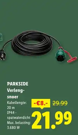 Lidl Parkside verleng snoer aanbieding