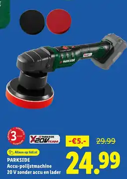 Lidl Parkside accu-polijstmachine 20 v zonder accu en lader aanbieding