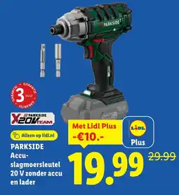 Lidl Parkside accu- slagmoersleutel 20 v zonder accu en lader aanbieding
