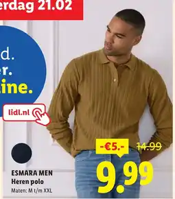 Lidl Esmara men heren polo aanbieding
