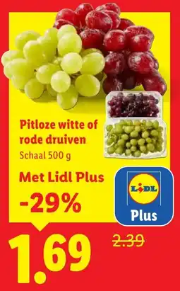 Lidl Pitloze witte of rode druiven aanbieding