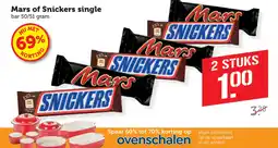 Coop Mars of snickers single aanbieding
