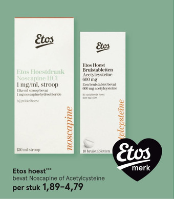 Etos Etos hoest** aanbieding