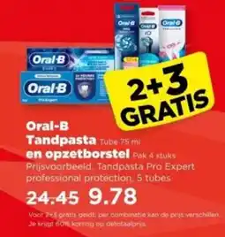 PLUS Oral-B Tandpasta en opzetborstel aanbieding