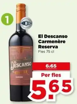 PLUS El Descanso Carmenère Reserva aanbieding