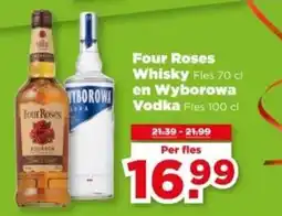 PLUS Four Roses Four Roses Whisky en Wyborowa Vodka aanbieding
