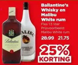 PLUS Ballantine's Whisky en Malibu White rum aanbieding