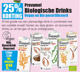 Gezond & Wel Provamel Biologische Drinks aanbieding