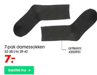 HEMA 7-pak damessokken aanbieding