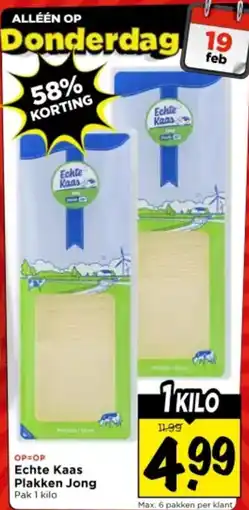 Vomar Voordeelmarkt Echte Kaas Plakken Jong aanbieding