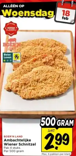 Vomar Voordeelmarkt Ambachtelijke Wiener Schnitzel aanbieding
