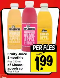 Vomar Voordeelmarkt Fruity Juice Smoothieof Sinaas appelsap Fles aanbieding