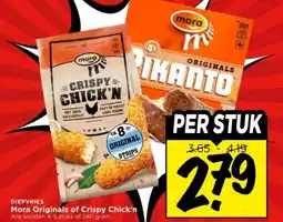 Vomar Voordeelmarkt Diepvries Mora Originals of Crispy Chick'n aanbieding