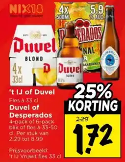 Vomar Voordeelmarkt Duvel 't IJ of Duvel Duvel of Desperados aanbieding