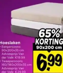 Vomar Voordeelmarkt Hoeslaken Eenpersoons aanbieding