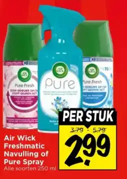 Vomar Voordeelmarkt Air Wick Freshmatic Navulling of Pure Spray aanbieding