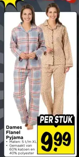 Vomar Voordeelmarkt Dames Flanel Pyjama aanbieding