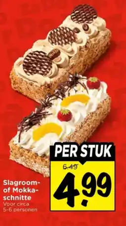 Vomar Voordeelmarkt Slagroom- of Mokka schnitte aanbieding