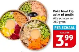 Hoogvliet Poke bowl kip, zalm of tonijn aanbieding