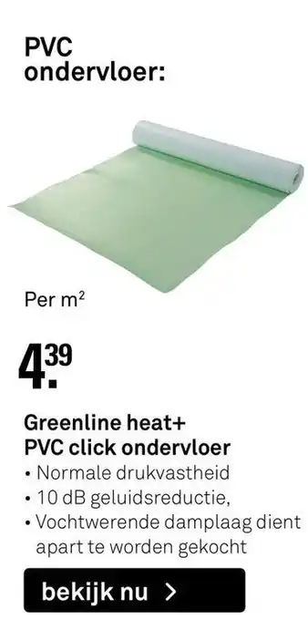 Karwei Greenline heat+ PVC click ondervloer aanbieding