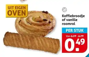 Hoogvliet Koffiebroodje of vanille roomrol aanbieding