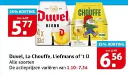 Hoogvliet Duvel, La Chouffe, Liefmans of 't IJ aanbieding
