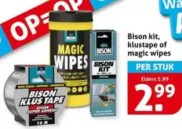 Hoogvliet Bison kit, klustape of magic wipes aanbieding