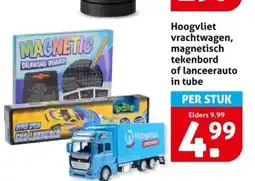 Hoogvliet Hoogvliet vrachtwagen, magnetisch tekenbord of lanceerauto in tube aanbieding