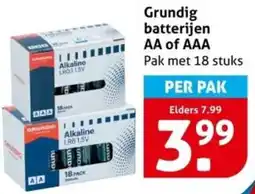 Hoogvliet Grundig batterijen AA of AAA aanbieding