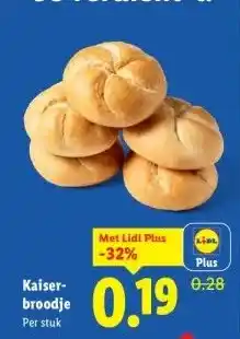 Lidl Kaiser- broodje aanbieding