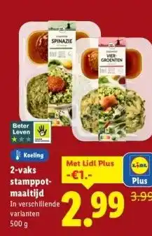 Lidl 2-vaks stamppot- maaltijd aanbieding