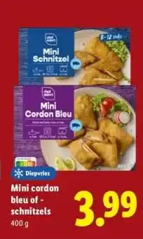Lidl Diepvries Mini cordon bleu of - schnitzels aanbieding