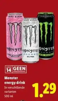 Lidl Monster energy drink aanbieding