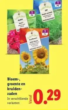 Lidl Bloem-, groente en kruiden- zaden aanbieding